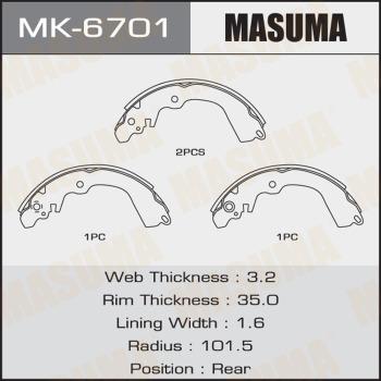 MASUMA MK-6701 - Комплект гальм, барабанний механізм avtolavka.club