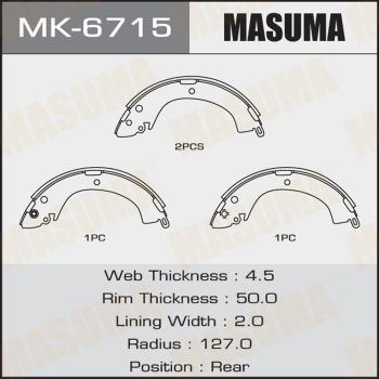 MASUMA MK-6715 - Комплект гальм, барабанний механізм avtolavka.club