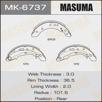 MASUMA MK-6737 - Комплект гальм, барабанний механізм avtolavka.club