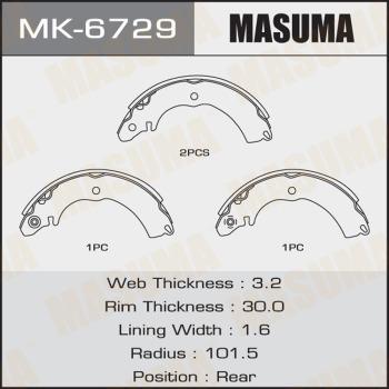 MASUMA MK-6729 - Комплект гальм, барабанний механізм avtolavka.club