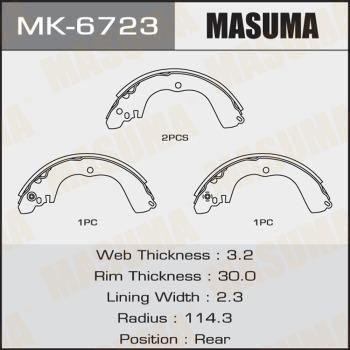 MASUMA MK-6723 - Комплект гальм, барабанний механізм avtolavka.club