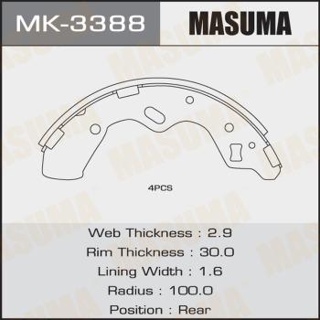 MASUMA MK-3388 - Комплект гальм, барабанний механізм avtolavka.club