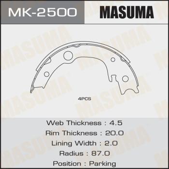 MASUMA MK-2500 - Комплект гальм, барабанний механізм avtolavka.club