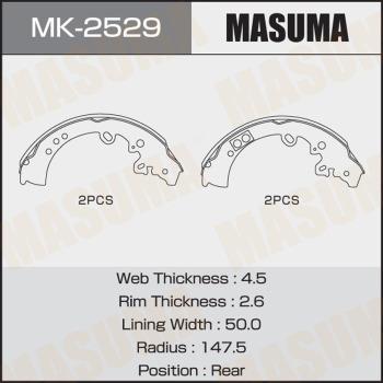 MASUMA MK-2529 - Комплект гальм, барабанний механізм avtolavka.club