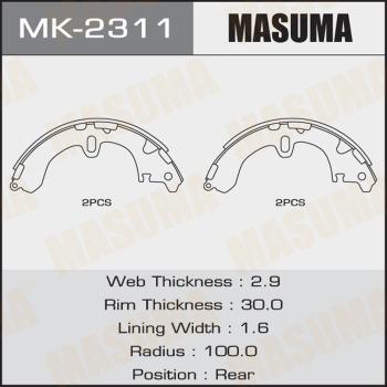 MASUMA MK-2311 - Комплект гальм, барабанний механізм avtolavka.club