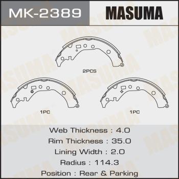 MASUMA MK-2389 - Комплект гальм, барабанний механізм avtolavka.club