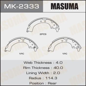 MASUMA MK-2333 - Комплект гальм, барабанний механізм avtolavka.club