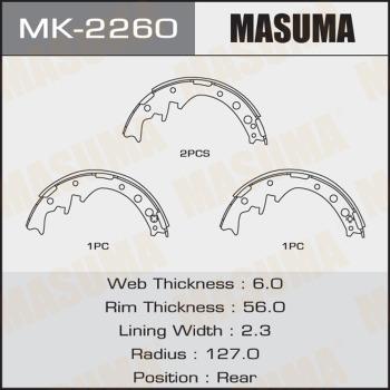 MASUMA MK-2260 - Комплект гальм, барабанний механізм avtolavka.club