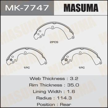 MASUMA MK-7747 - Комплект гальм, барабанний механізм avtolavka.club