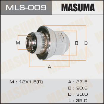 MASUMA MLS-009 - Гайка кріплення колеса avtolavka.club