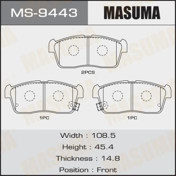 MASUMA MS-9443 - Комплект гальм, барабанний механізм avtolavka.club