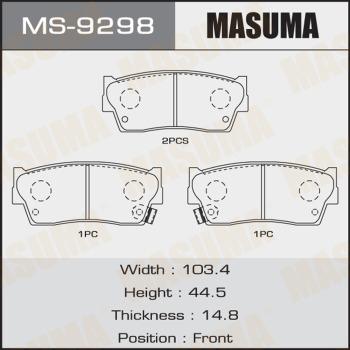 MASUMA MS-9298 - Комплект гальм, барабанний механізм avtolavka.club
