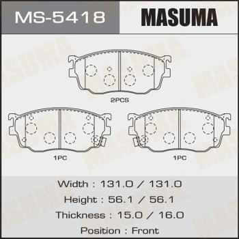 MASUMA MS-5418 - Комплект гальм, барабанний механізм avtolavka.club