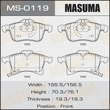 MASUMA MS-0119 - Комплект гальм, барабанний механізм avtolavka.club