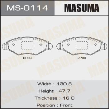 MASUMA MS-0114 - Комплект гальм, барабанний механізм avtolavka.club