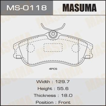 MASUMA MS-0118 - Комплект гальм, барабанний механізм avtolavka.club