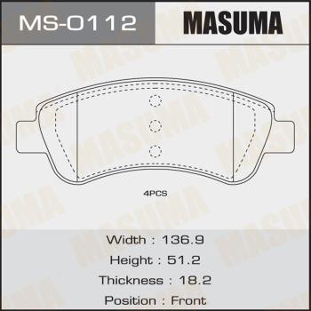 MASUMA MS-0112 - Комплект гальм, барабанний механізм avtolavka.club