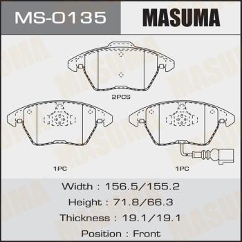 MASUMA MS-0135 - Комплект гальм, барабанний механізм avtolavka.club