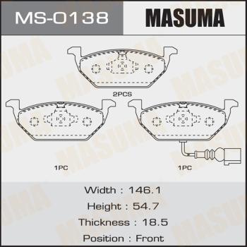 MASUMA MS-0138 - Комплект гальм, барабанний механізм avtolavka.club