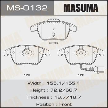 MASUMA MS-0132 - Комплект гальм, барабанний механізм avtolavka.club