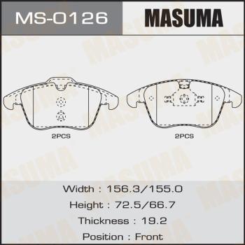 MASUMA MS-0126 - Комплект гальм, барабанний механізм avtolavka.club