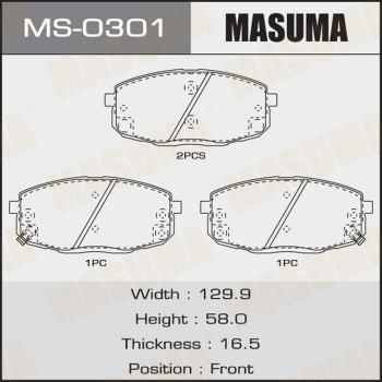 MASUMA MS-0301 - Комплект гальм, барабанний механізм avtolavka.club