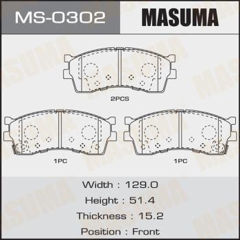 MASUMA MS-0302 - Комплект гальм, барабанний механізм avtolavka.club