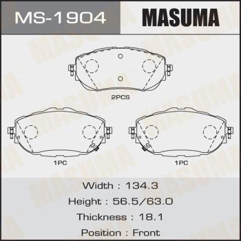 MASUMA MS-1904 - Комплект гальм, барабанний механізм avtolavka.club