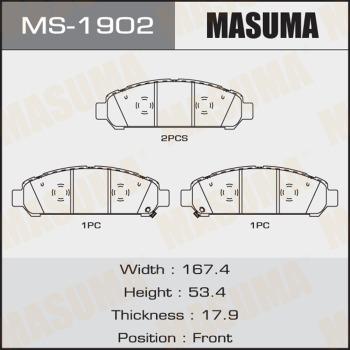MASUMA MS-1902 - Комплект гальм, барабанний механізм avtolavka.club