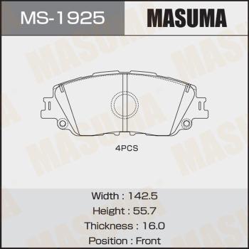 MASUMA MS-1925 - Комплект гальм, барабанний механізм avtolavka.club
