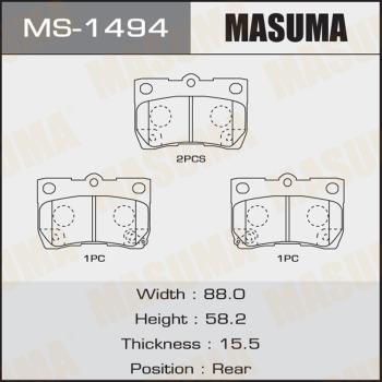 MASUMA MS-1494 - Комплект гальм, барабанний механізм avtolavka.club