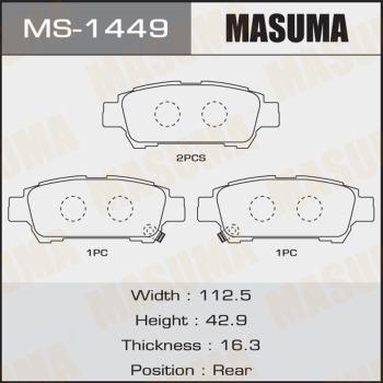 MASUMA MS-1449 - Комплект гальм, барабанний механізм avtolavka.club