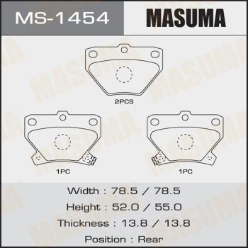 MASUMA MS-1454 - Комплект гальм, барабанний механізм avtolavka.club