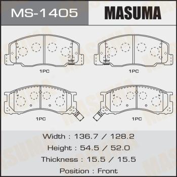 MASUMA MS-1405 - Комплект гальм, барабанний механізм avtolavka.club