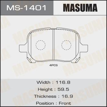 MASUMA MS-1401 - Комплект гальм, барабанний механізм avtolavka.club