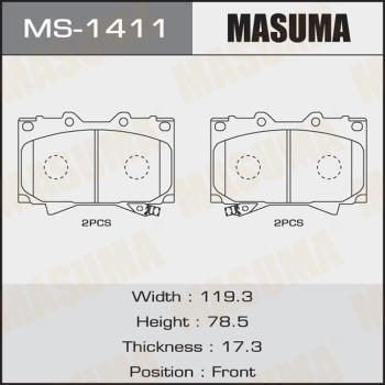 MASUMA MS-1411 - Комплект гальм, барабанний механізм avtolavka.club