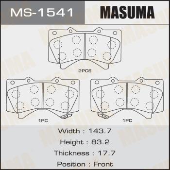 MASUMA MS-1541 - Комплект гальм, барабанний механізм avtolavka.club