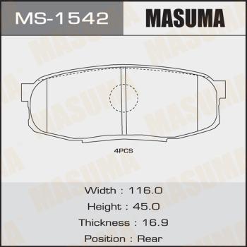 MASUMA MS-1542 - Комплект гальм, барабанний механізм avtolavka.club
