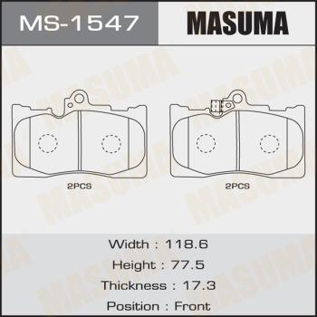 MASUMA MS-1547 - Комплект гальм, барабанний механізм avtolavka.club