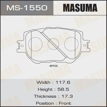 MASUMA MS-1550 - Комплект гальм, барабанний механізм avtolavka.club