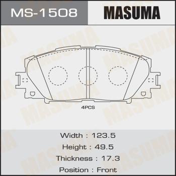 MASUMA MS-1508 - Комплект гальм, барабанний механізм avtolavka.club