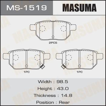 MASUMA MS-1519 - Комплект гальм, барабанний механізм avtolavka.club
