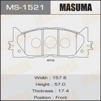 MASUMA MS-1521 - Комплект гальм, барабанний механізм avtolavka.club