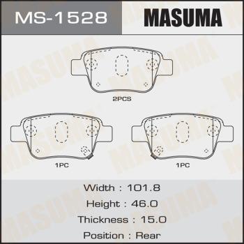 MASUMA MS-1528 - Комплект гальм, барабанний механізм avtolavka.club
