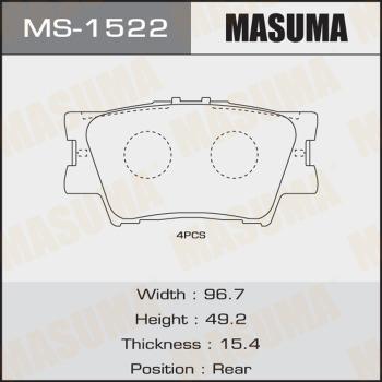 MASUMA MS-1522 - Комплект гальм, барабанний механізм avtolavka.club