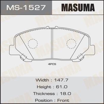 MASUMA MS-1527 - Комплект гальм, барабанний механізм avtolavka.club