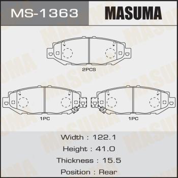 MASUMA MS-1363 - Комплект гальм, барабанний механізм avtolavka.club