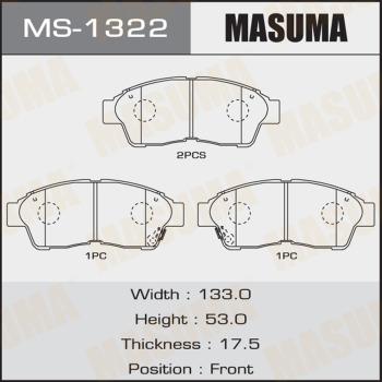 MASUMA MS-1322 - Комплект гальм, барабанний механізм avtolavka.club