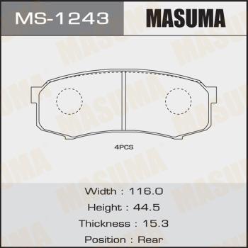 MASUMA MS-1243 - Комплект гальм, барабанний механізм avtolavka.club