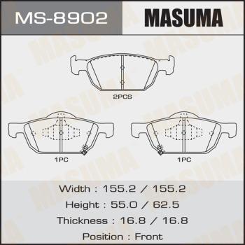 MASUMA MS-8902 - Комплект гальм, барабанний механізм avtolavka.club